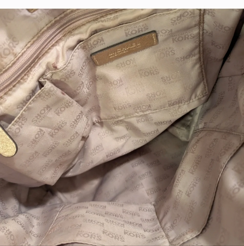 Michael Kors Jet Set Bronze Leather Tote Shoulder Bag - Picture 7 of 7